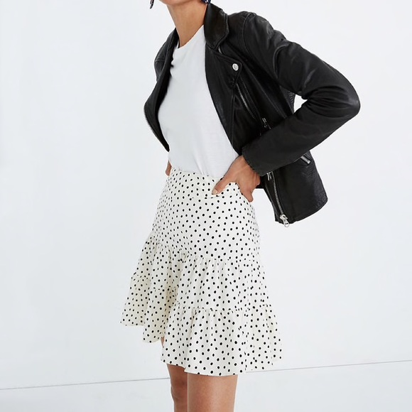 Madewell Tiered Mini Skirt in Inkbrush Dots - Picture 2 of 6